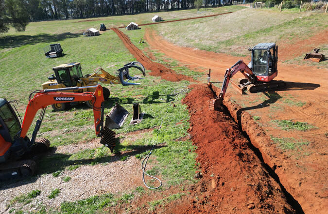 2km of irrigation trenching 1m deep 2km of irrigation trenching 1m deep